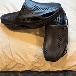 NIKE MMW Black Perforated Slide Sandals